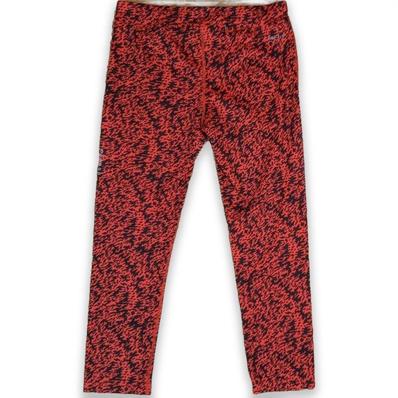 Nike Dri-Fit Red Black Printed Athletic Wear Work Out Capri Leggings Size Small - Picture 2 of 9